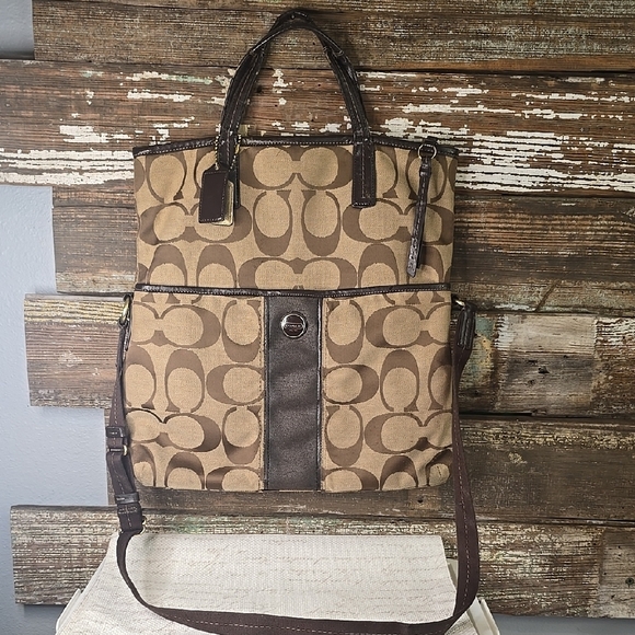 Coach Signature Brown Tote Bag - Picture 1 of 11